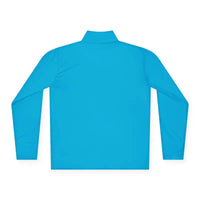 Turquoise long-sleeved pullover in Men’s Simple Block Island Quarter Zip Pullover