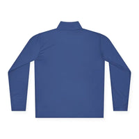 Blue long-sleeved athletic shirt from Men Simple Block Island Quarter Zip Pullover