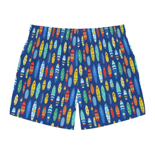 Men's Blue Surfboard Swim Trunks for Summer Beach Days - Ocean State Styles