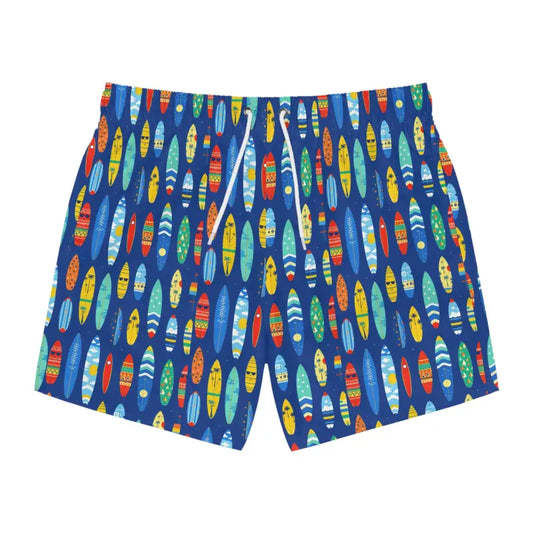 Men's Blue Surfboard Swim Trunks for Summer Beach Days - Ocean State Styles