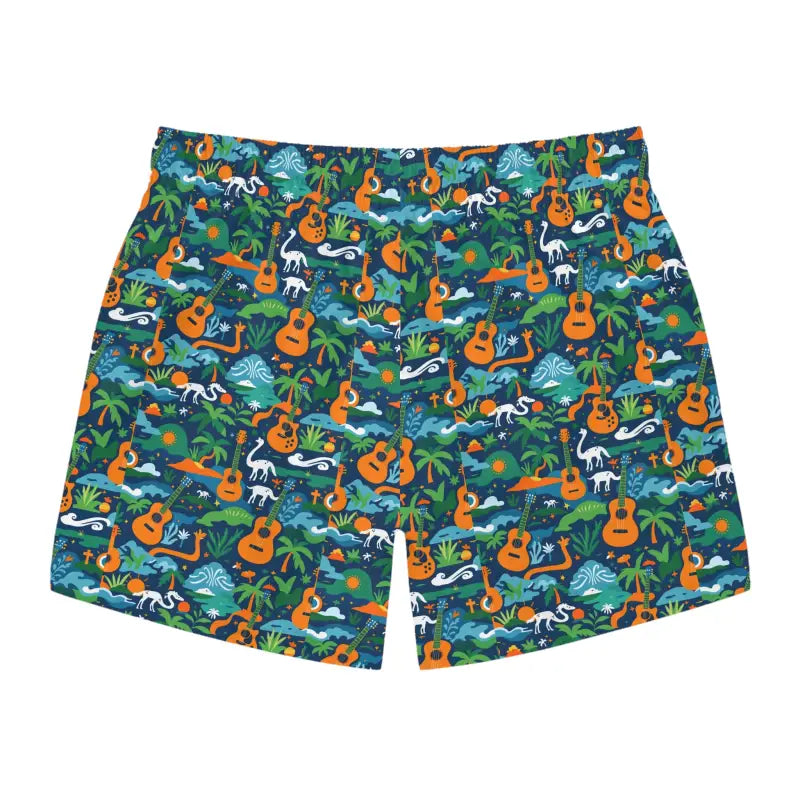 Men's Tropical Guitar Patterned Swim Trunks - Ocean State Styles