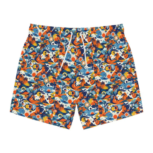 Men's Tropical Print Swim Trunks for Summer Activities - Ocean State Styles