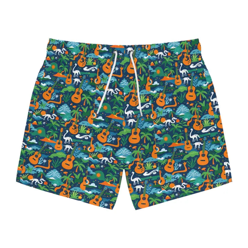 Men's Tropical Guitar Patterned Swim Trunks - Ocean State Styles