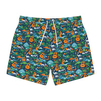 Men's Tropical Guitar Patterned Swim Trunks - Ocean State Styles