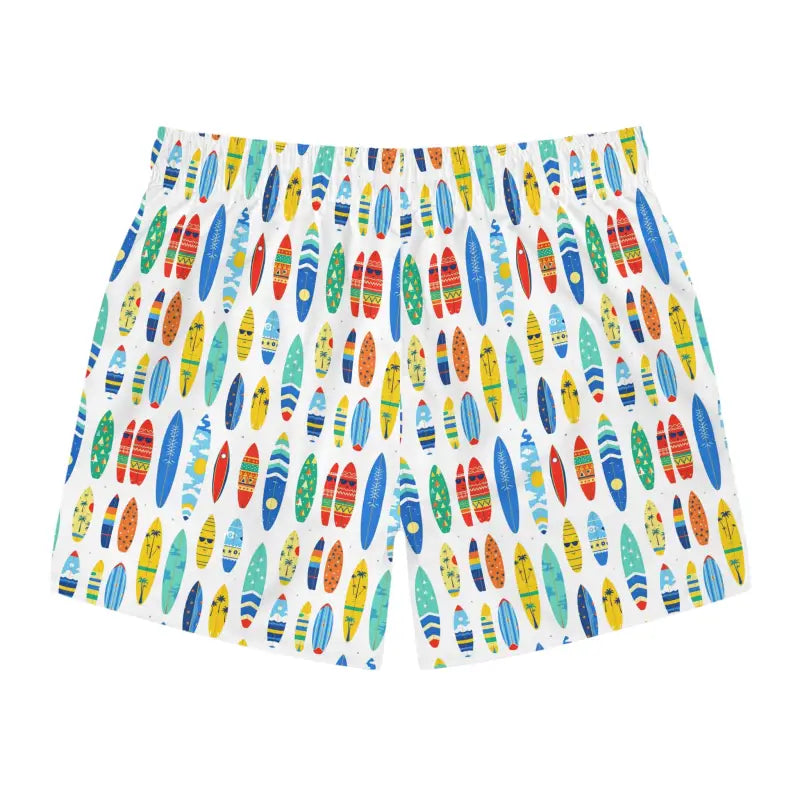 Men's Surfboard Pattern Swim Trunks for Beach and Pool Adventures - Ocean State Styles