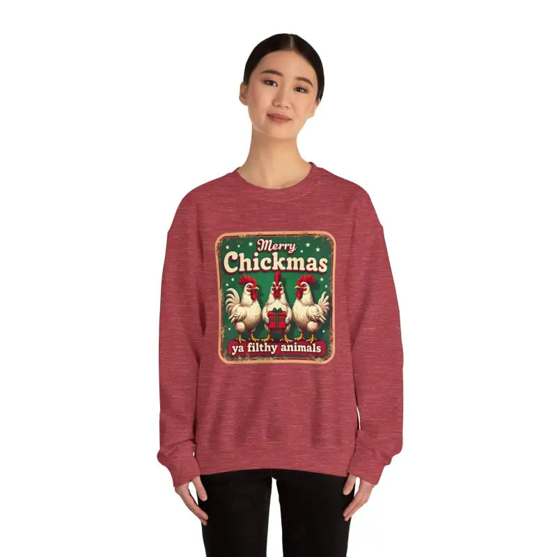 Merry Chickmas Crewneck Sweatshirt for Festive Fun Attire - Ocean State Styles
