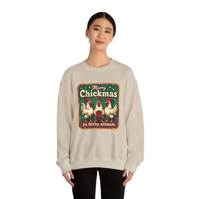 Merry Chickmas Crewneck Sweatshirt for Festive Fun Attire - Ocean State Styles