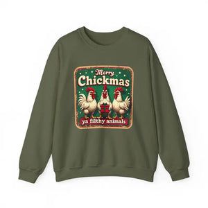 Merry Chickmas Crewneck Sweatshirt for Festive Fun Attire - Ocean State Styles