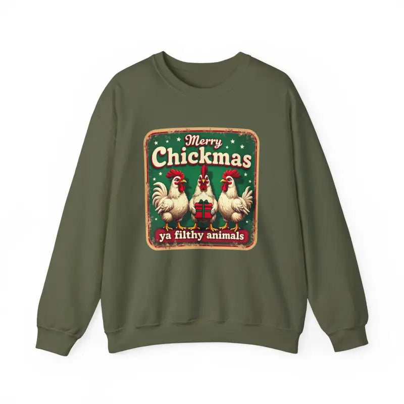 Merry Chickmas Crewneck Sweatshirt for Festive Fun Attire - Ocean State Styles