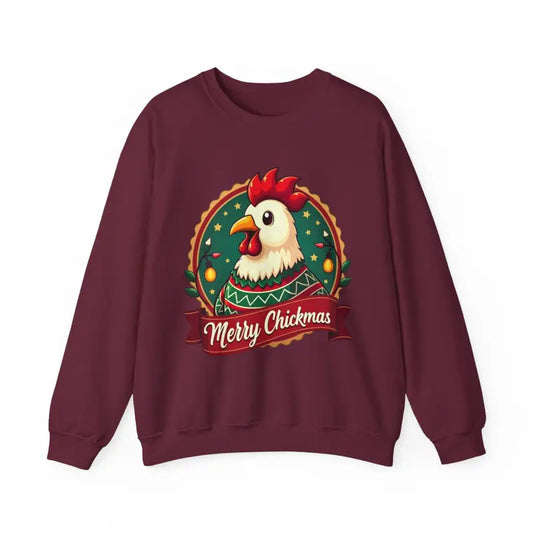 Merry Chickmas Crewneck Sweatshirt Festive Christmas Party Attire - Ocean State Styles