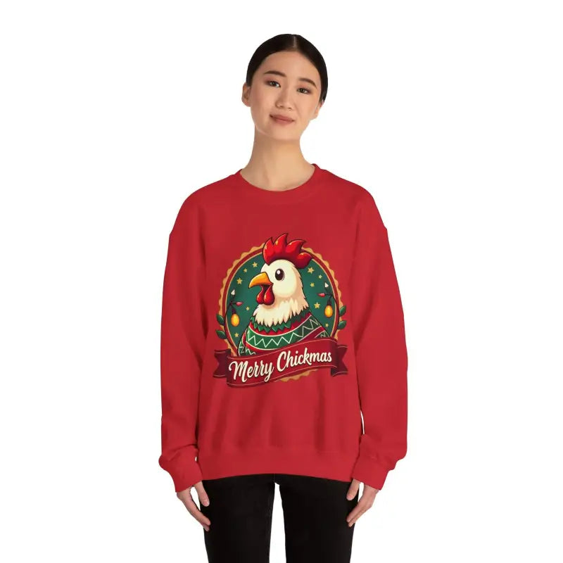 Merry Chickmas Crewneck Sweatshirt Festive Christmas Party Attire - Ocean State Styles
