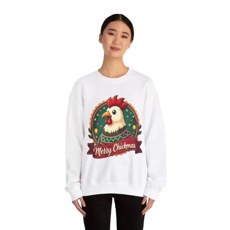 Merry Chickmas Crewneck Sweatshirt Festive Christmas Party Attire - Ocean State Styles