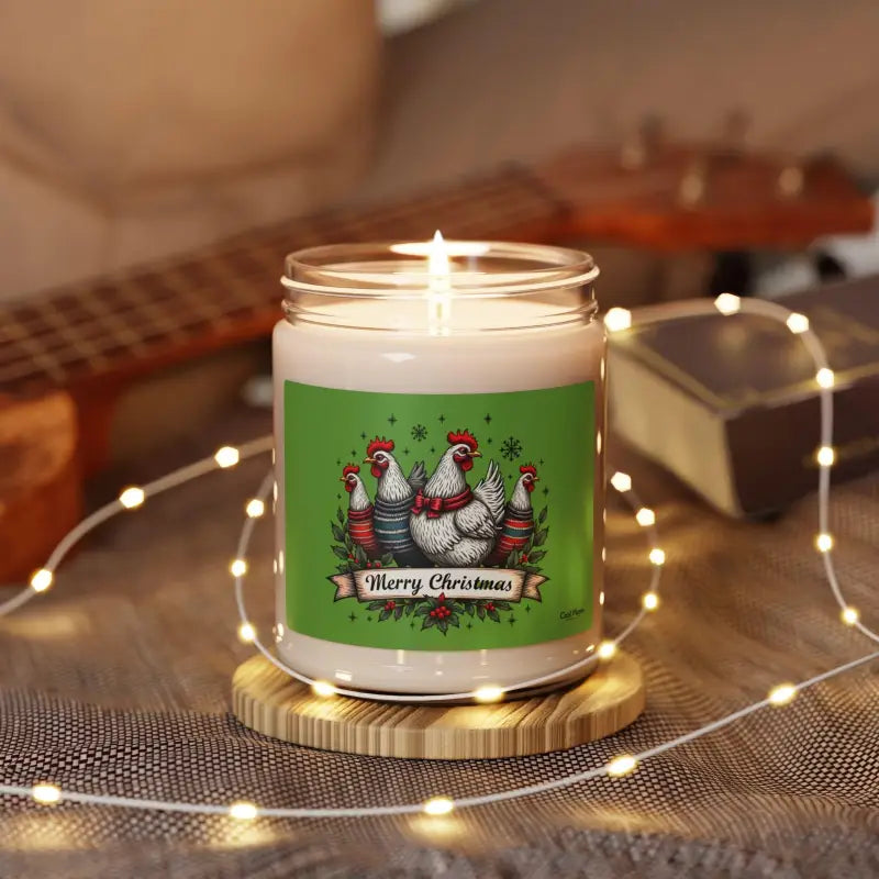 Merry Christmas Chicken 9oz Scented Soy Candle Delight - Ocean State Styles