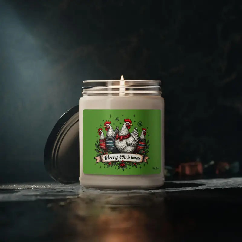 Merry Christmas Chicken 9oz Scented Soy Candle Delight - Ocean State Styles