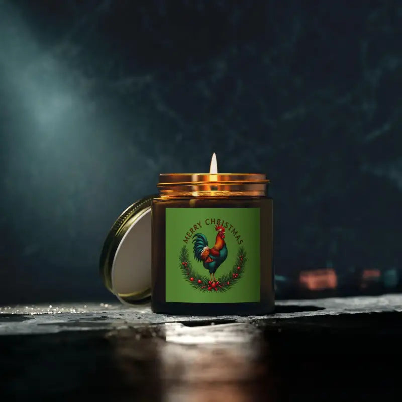 Merry Christmas Chicken Candle Coconut Apricot Wax Delight Eco Friendly Scented Candle - Ocean State Styles