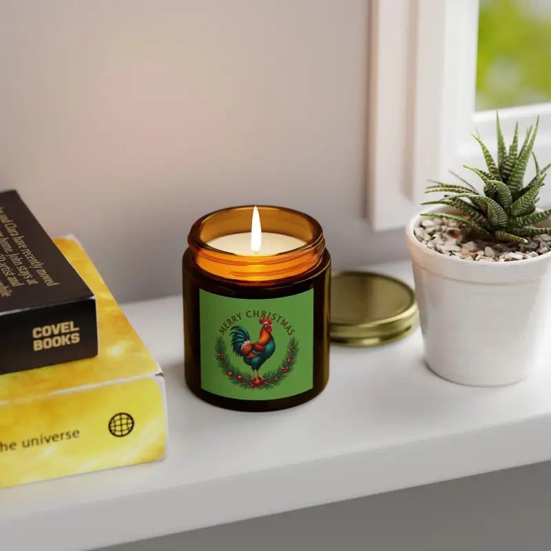 Merry Christmas Chicken Candle Coconut Apricot Wax Delight Eco Friendly Scented Candle - Ocean State Styles