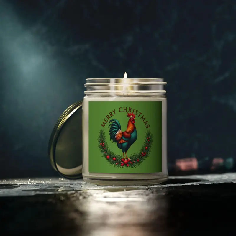Merry Christmas Chicken Candle Coconut Apricot Wax Delight Eco Friendly Scented Candle - Ocean State Styles