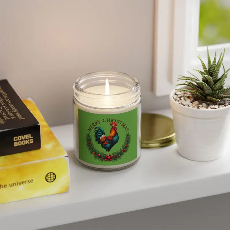 Merry Christmas Chicken Candle Coconut Apricot Wax Delight Eco Friendly Scented Candle - Ocean State Styles