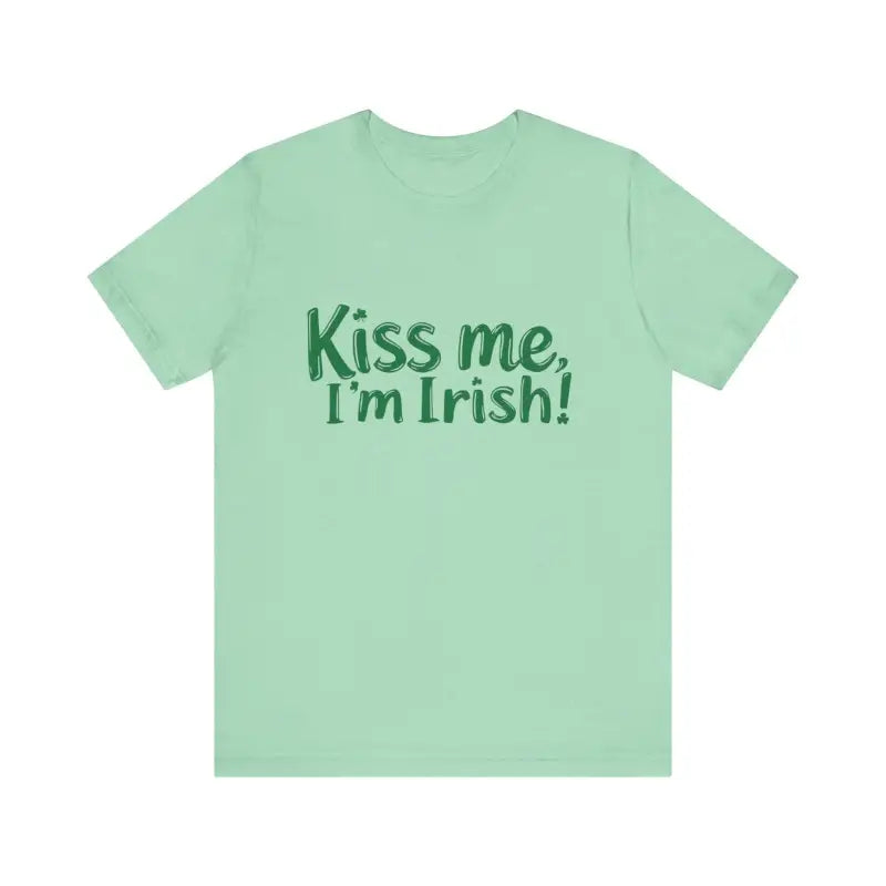 Mint Green Kiss Me Im Irish Unisex Tee For St Patricks Day - Ocean State Styles