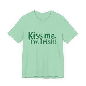 Mint Green Kiss Me Im Irish Unisex Tee For St Patricks Day - Ocean State Styles
