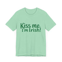 Mint Green Kiss Me Im Irish Unisex Tee For St Patricks Day - Ocean State Styles