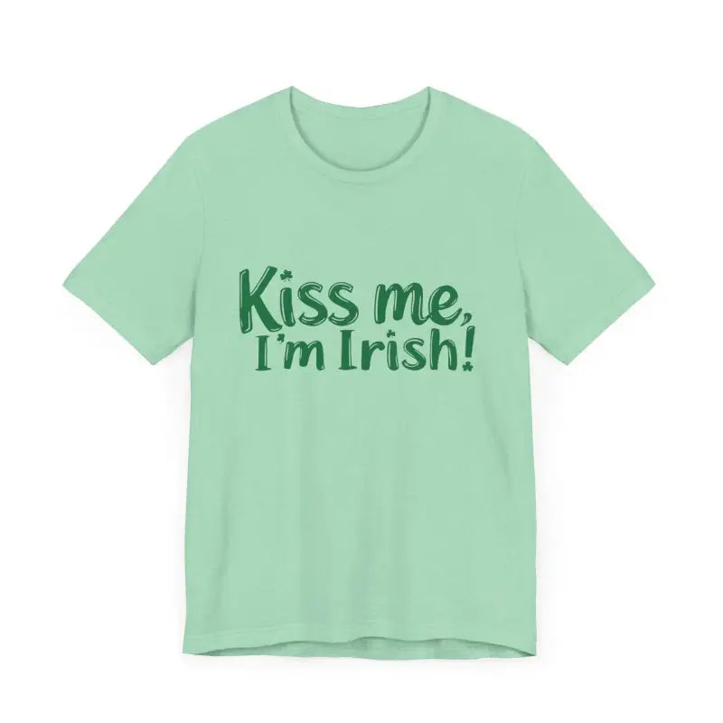 Mint Green Kiss Me Im Irish Unisex Tee For St Patricks Day - Ocean State Styles
