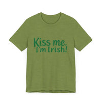 Mint Green Kiss Me Im Irish Unisex Tee For St Patricks Day - Ocean State Styles