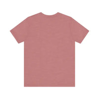 Dusty rose cotton t-shirt with crew neck and ribbed hem