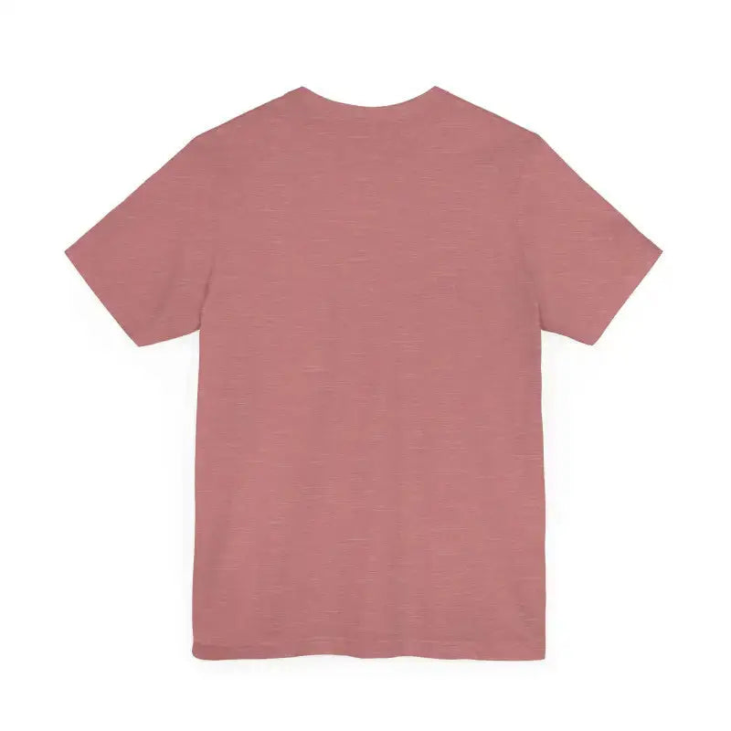 Dusty rose short-sleeved crew neck t-shirt with ribbed cuffs
