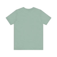 Mint green short sleeve relaxed fit crew neck t-shirt with black text design
