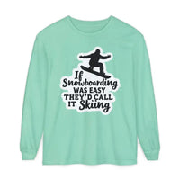 Mint Green Snowboarding Graphic Long Sleeve Shirt for Adventurers - Ocean State Styles