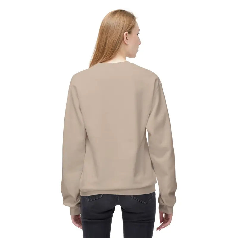 Beige Mistoe Chicken Fleece Crewneck Sweatshirt displayed on a neutral background