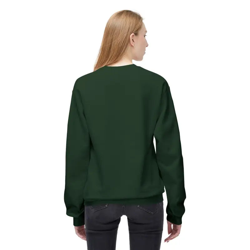 Dark green Mistoe Chicken Fleece Crewneck Sweatshirt displayed on a neutral background