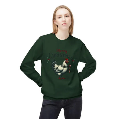 Green Christmas Chicken Sweatshirt from Mistoe for festive holiday fashion