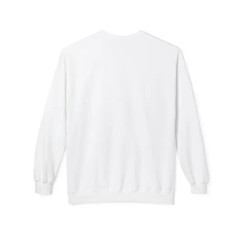 White long-sleeved Mistoe Chicken Fleece Crewneck Sweatshirt for comfortable wear