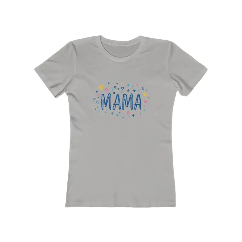 Gray t-shirt featuring Mama design, perfect for modern women as a stylish boyfriend tee
