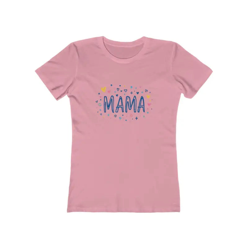 Pink Modern Mama Boyfriend Tee for Women featuring stylish MAMA design