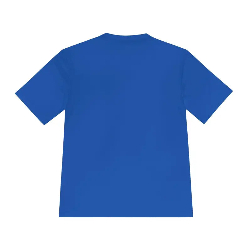 Blue short-sleeved Moisture Wicking Beach Graphic T Shirt for comfortable summerwear