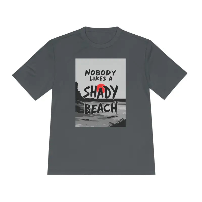 Gray Moisture Wicking Beach Graphic T Shirt perfect for casual summer outings