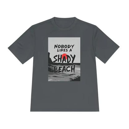 Gray Moisture Wicking Beach Graphic T Shirt perfect for casual summer outings