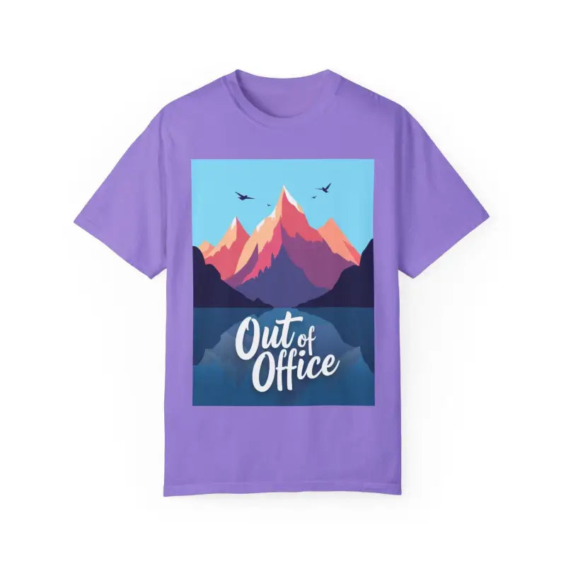 Purple Mountain Graphic Unisex T-Shirt for Hiking and Skiing