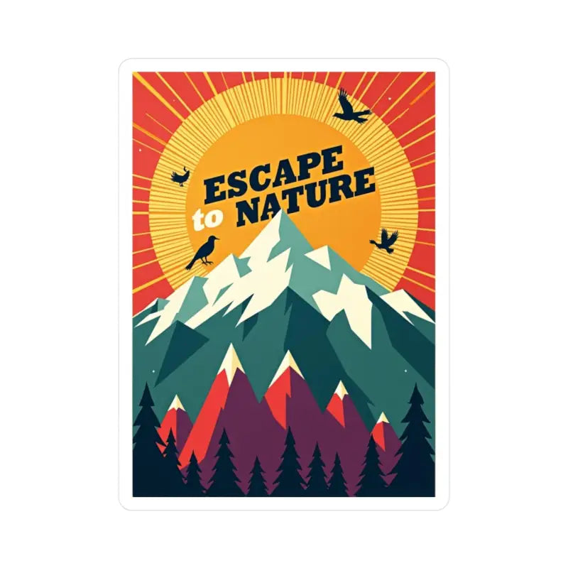 Mountain-themed sticker from the Mountain Nature Escape Decal, ideal for nature enthusiasts