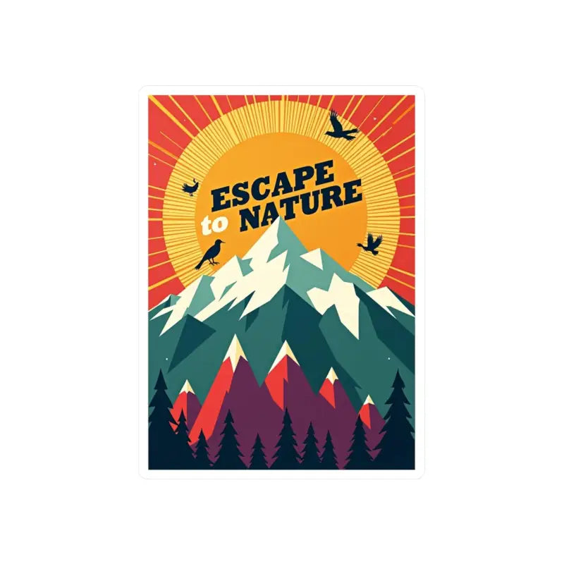 Mountain-themed sticker design for Mountain Nature Escape Decal showcasing nature’s beauty
