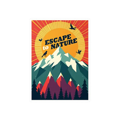 Mountain-themed sticker design for Mountain Nature Escape Decal showcasing nature’s beauty