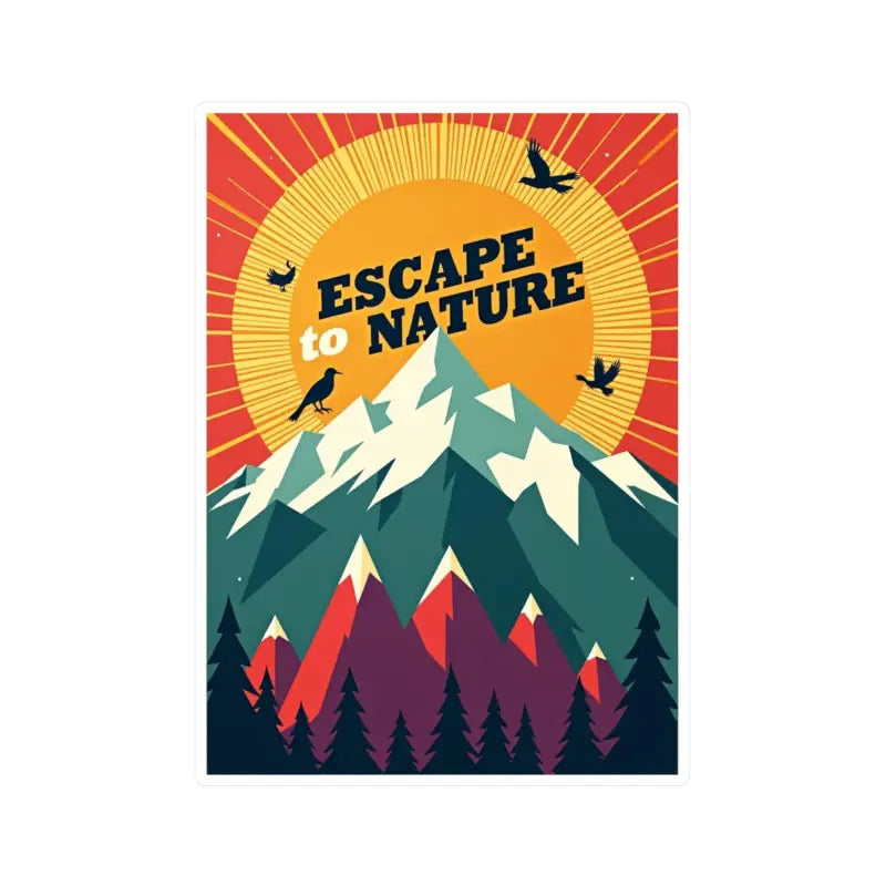 Nature-themed mountain poster for Mountain Nature Escape Decal enhancing decor