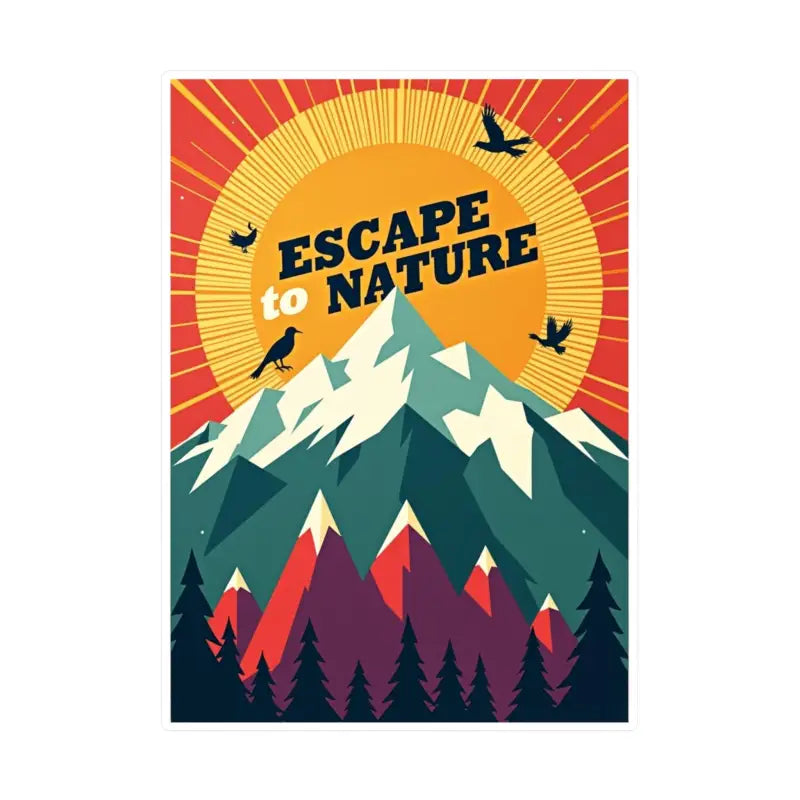 Mountain Nature Escape Decal featuring a stunning mountainous landscape poster
