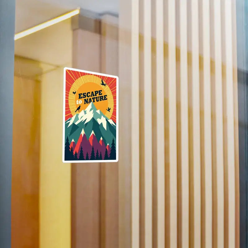 Mountain-themed sticker in the Mountain Nature Escape Decal design for nature lovers