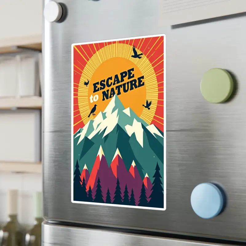 Mountain-themed refrigerator magnet from the Mountain Nature Escape Decal collection