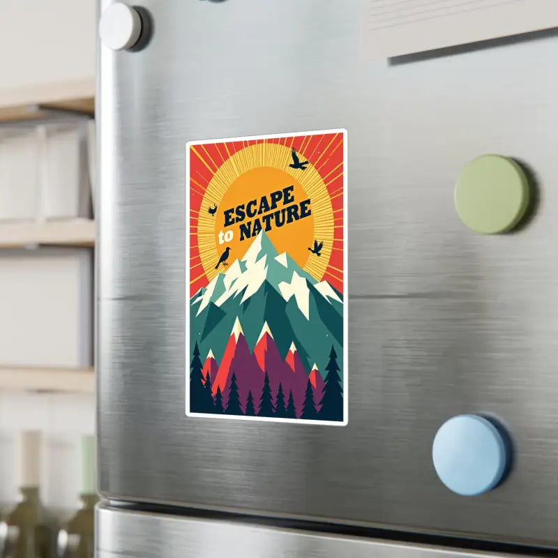 Mountain-themed refrigerator magnet from Mountain Nature Escape Decal collection