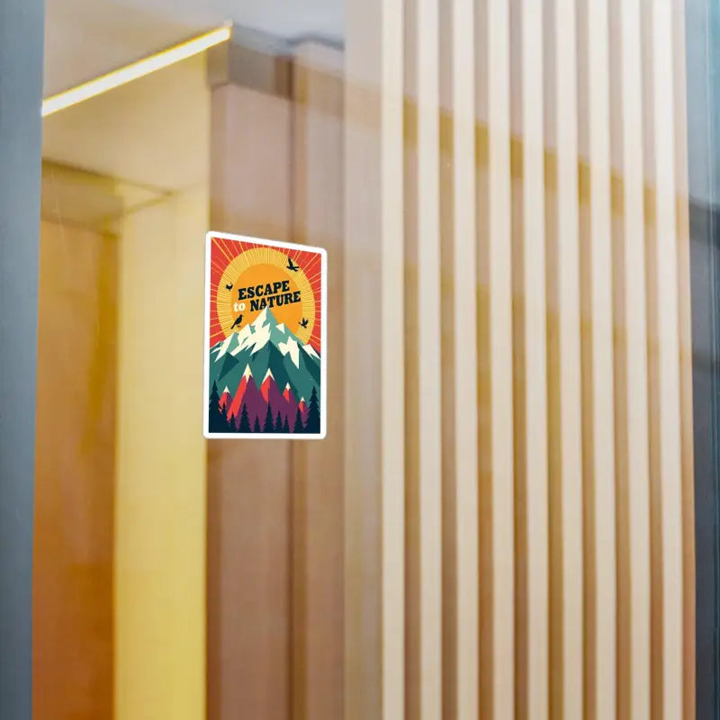 Escape to Nature sticker on Mountain Nature Escape Decal for outdoor enthusiasts